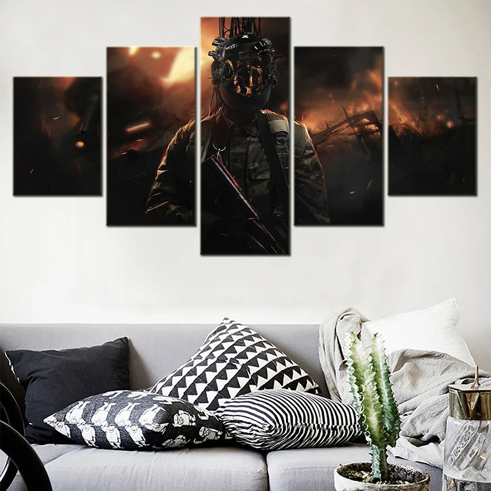 

Canvas Painting Anime 5 Piece Soldiers Powerful Shootout Posters Home Decoration Living Room Wall Art Bedroom Pictures Framework