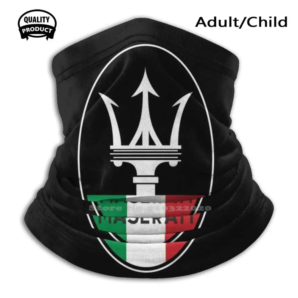 

Maserati Logo Trident Italian Flag Mouth Mask Soft Warm Face Masks Car Logo Auto Cars Racing Alfa Romeo Italy Fiat Logo Classic