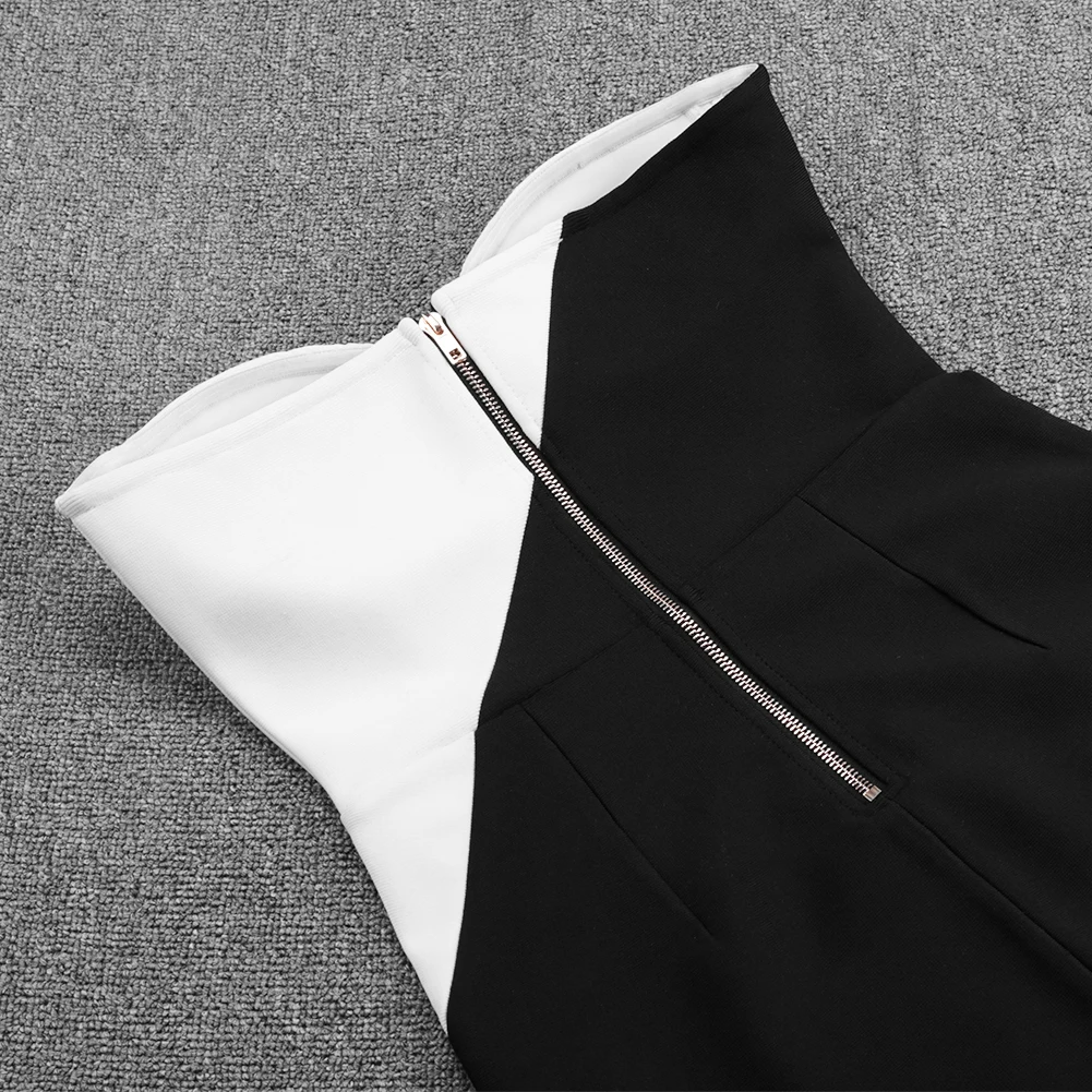 

Ocstrade Bandage Dress 2021 New Arrival Strapless Bandage Dress Bodycon Black and White Summer Women Sexy Night Club Party Dress