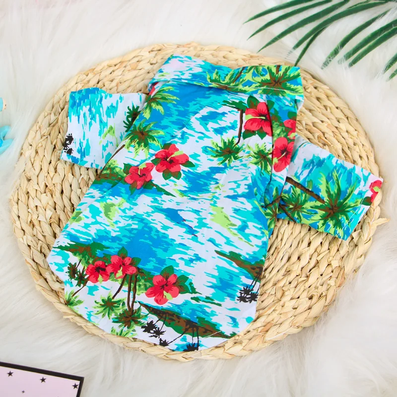 

Ethnic style spring and summer print Hawaiian style shirt cat pet cute and handsome clothes ZD