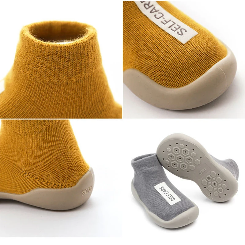 

Unisex Baby Shoes First Shoes Baby Walkers Toddler First Walker Baby Girl Kids Soft Rubber Sole Baby Shoe Knit Booties Anti-Slip