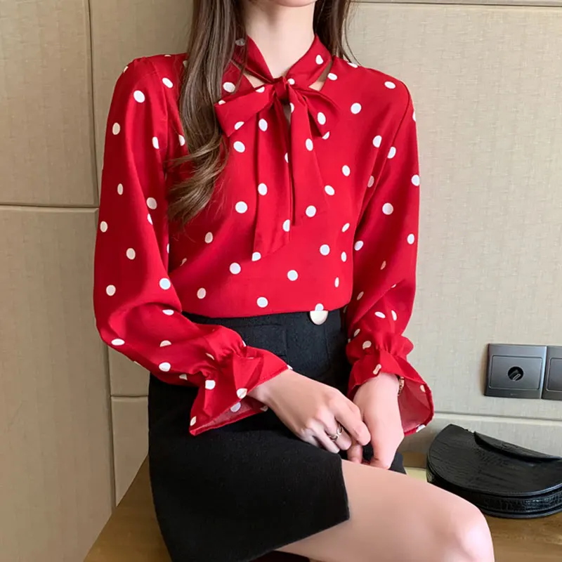 Женская блузка с длинным рукавом корейский стиль осень 2020|Блузки| |