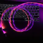 Светящийся светодиодный зарядный кабель TUTEW, микро-USB Type-C, для iPhone, Android, телефонов