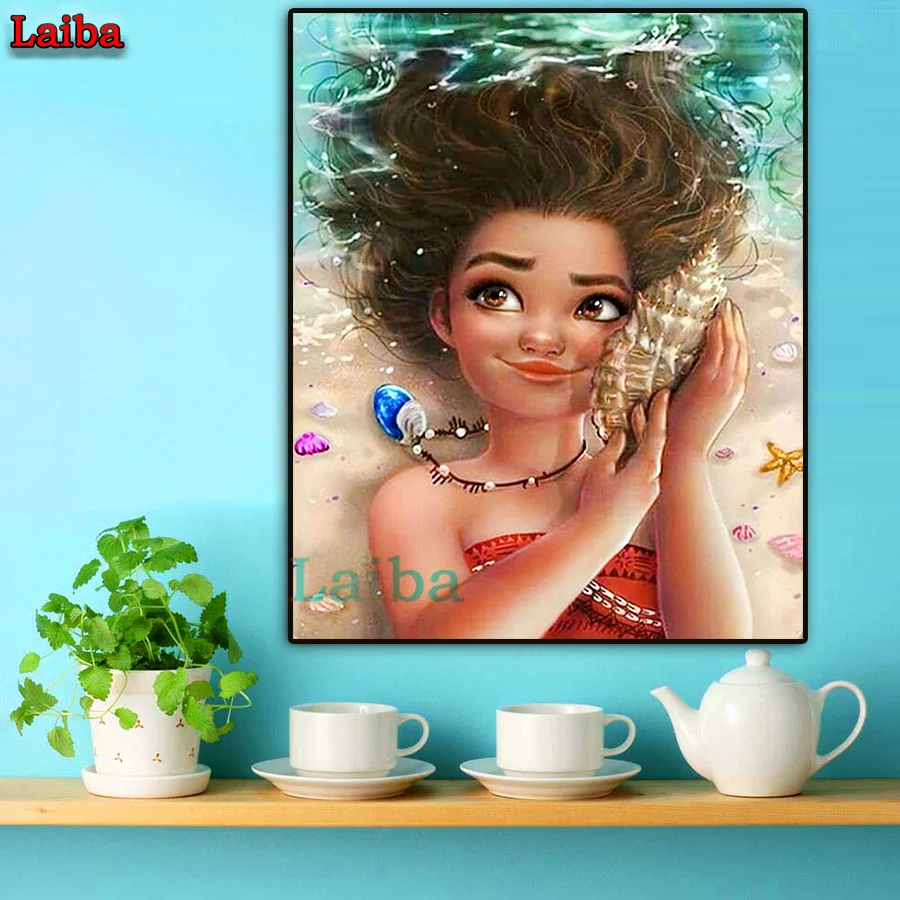 

Картина с бриллиантами для девочек, алмазная вышивка, стразы, алмазная живопись, украшение для дома, мультяшная живопись