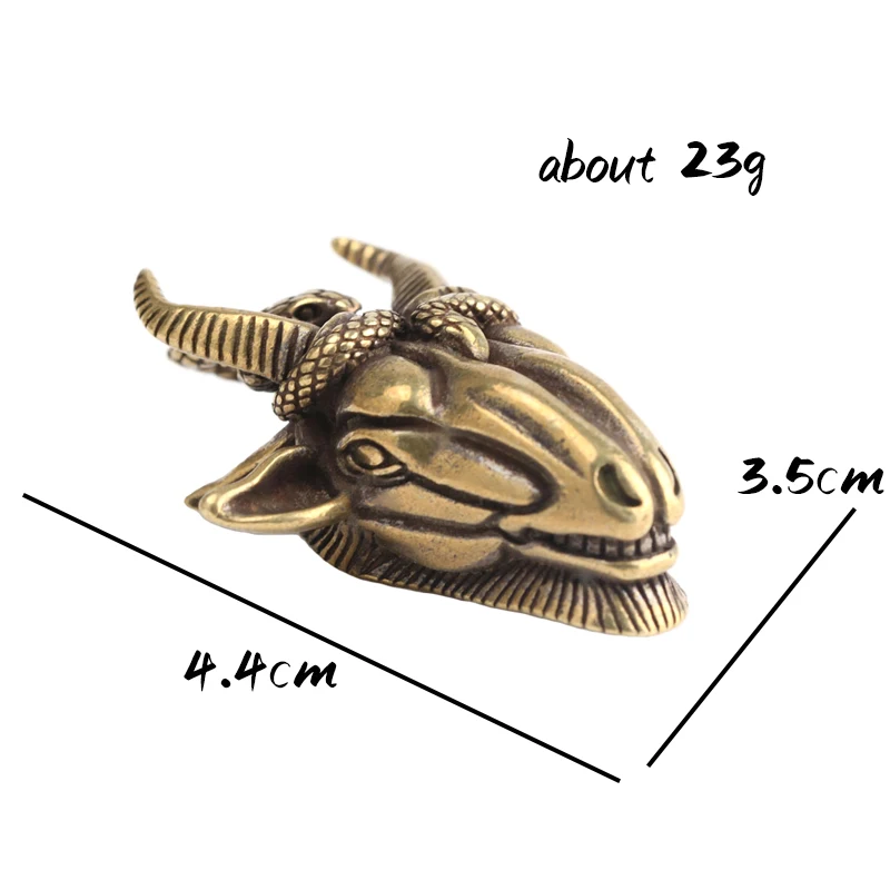 Медная змея голова Овцы брелоки подвески винтажные латунные подвесные