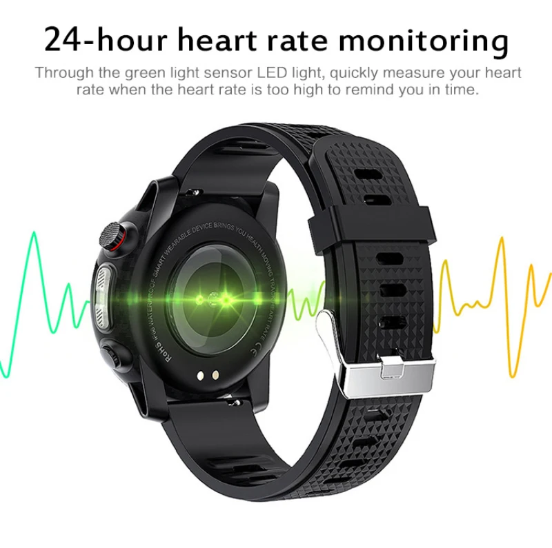 Смарт часы ECG L15 для мужчин и женщин сенсорный экран водозащита IP68 HD 1 3 дюйма