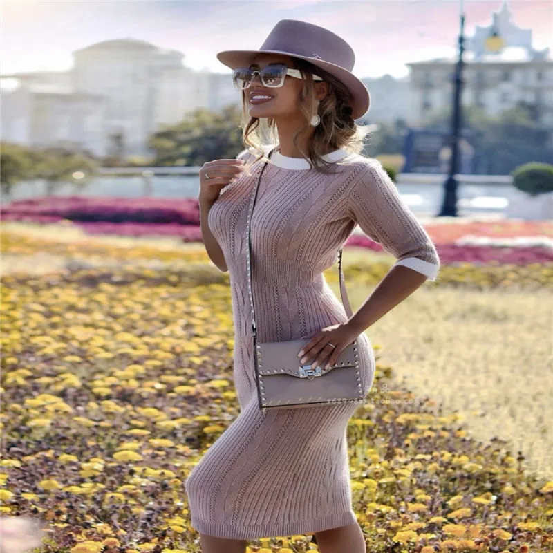 Размера плюс Vestidos Mujer натуральная шерсть платье Вадим кашемировая вязаная