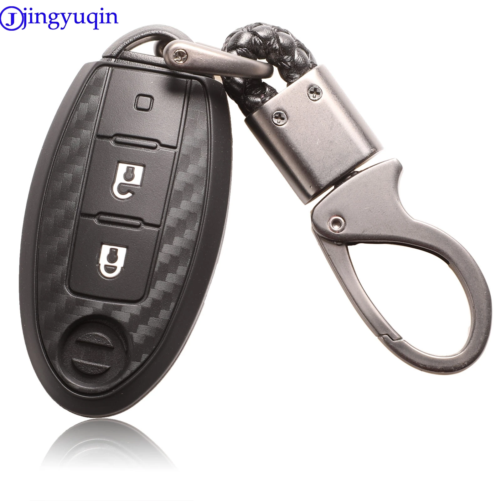 Jingyuqin 2/3Btns карбоновая модель для Nissan X Trail 370Z Cube Micra Qashqai Juke Leaf Tiida Quest Versa|Футляр