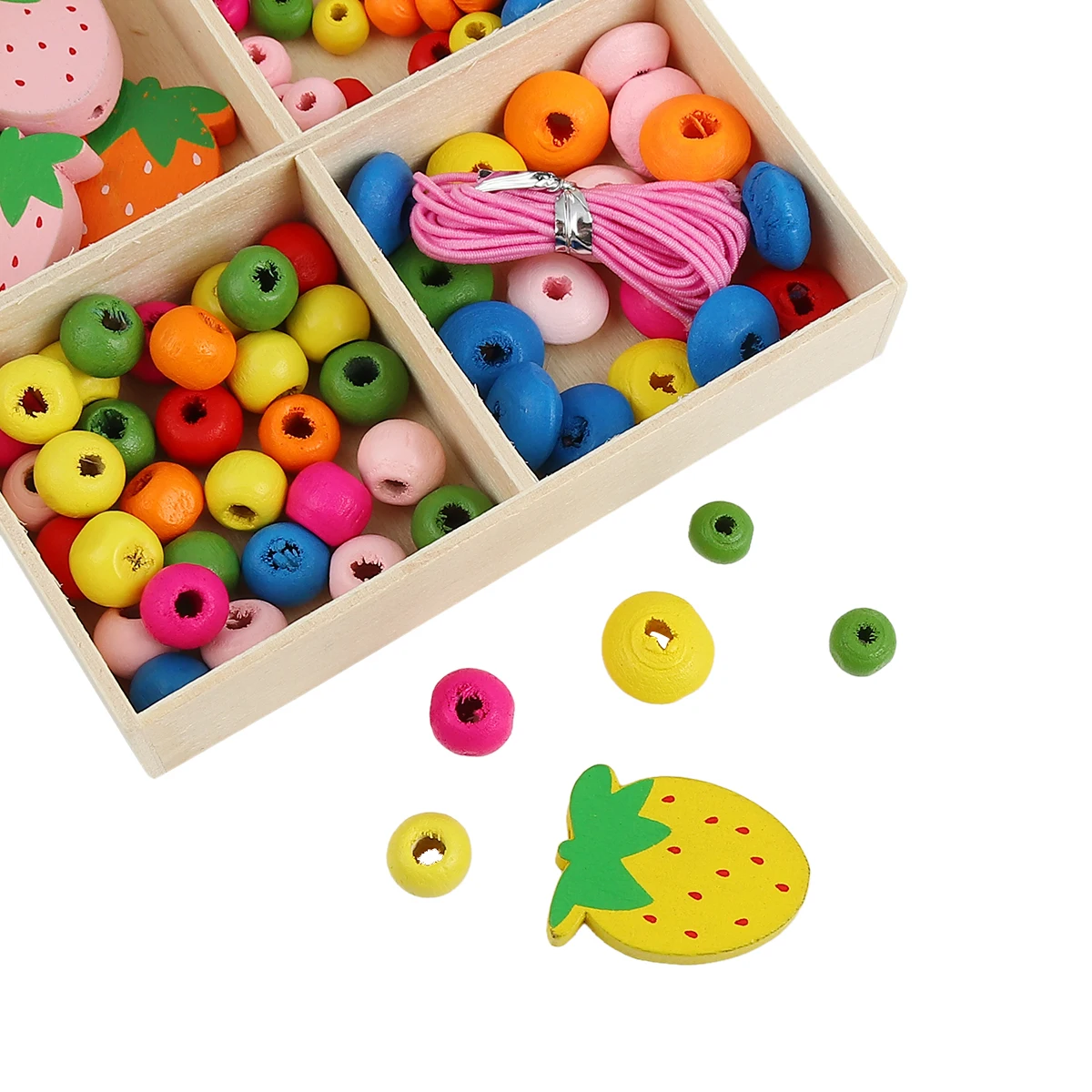 

DoreenBeads 6mm Cartoon Wood Spacer Beads Round Multicolor Ladybird Heart Star Girls Loose Beads DIY Making Bracelets Jewelry