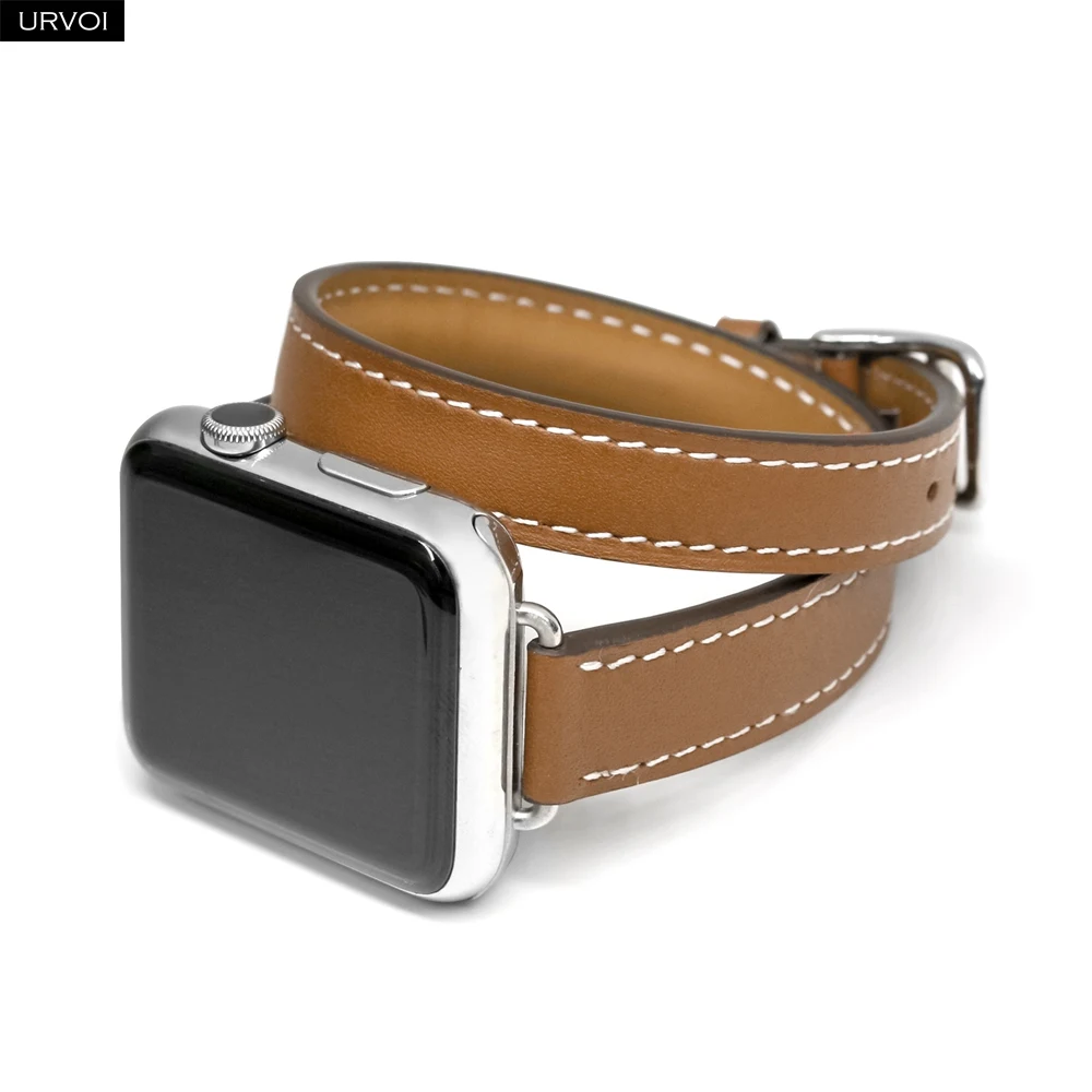 Браслет URVOI Attelage для Apple Watch band series 7 6 SE 5 4 321 сверхэлегантный ремешок из натуральной