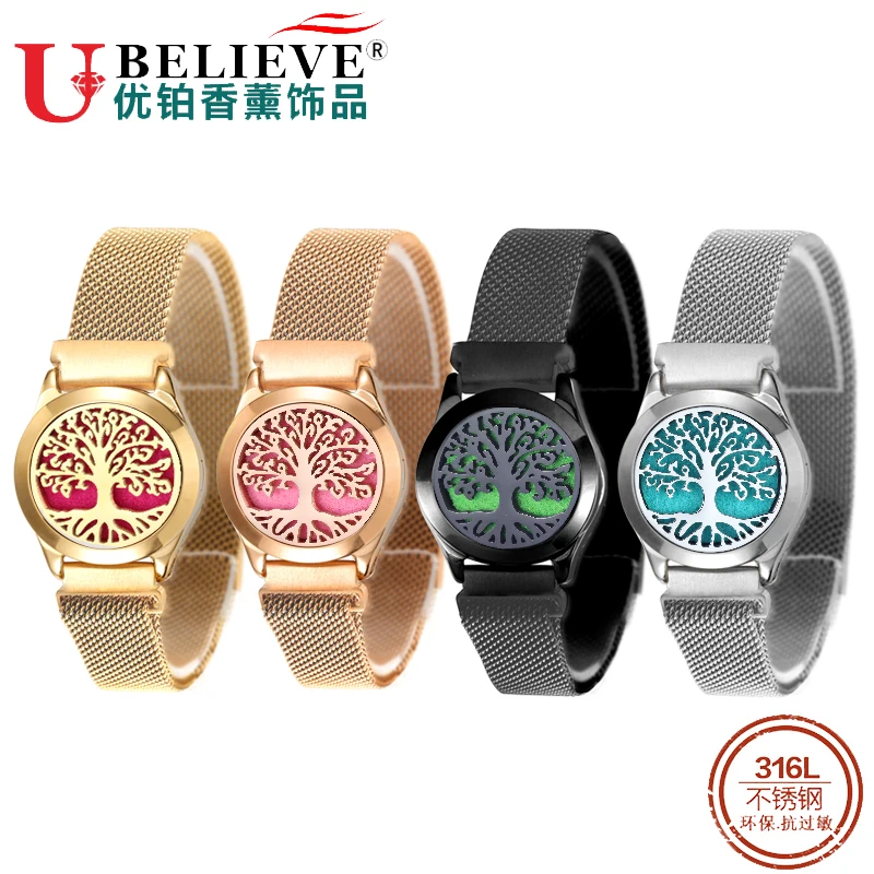 Aromatherapy Diffuser Bracelet Charm Mesh Stainless Steel Cuff Bangle Adjustable Bracelets Men Women Simple Watch Strap | Украшения и