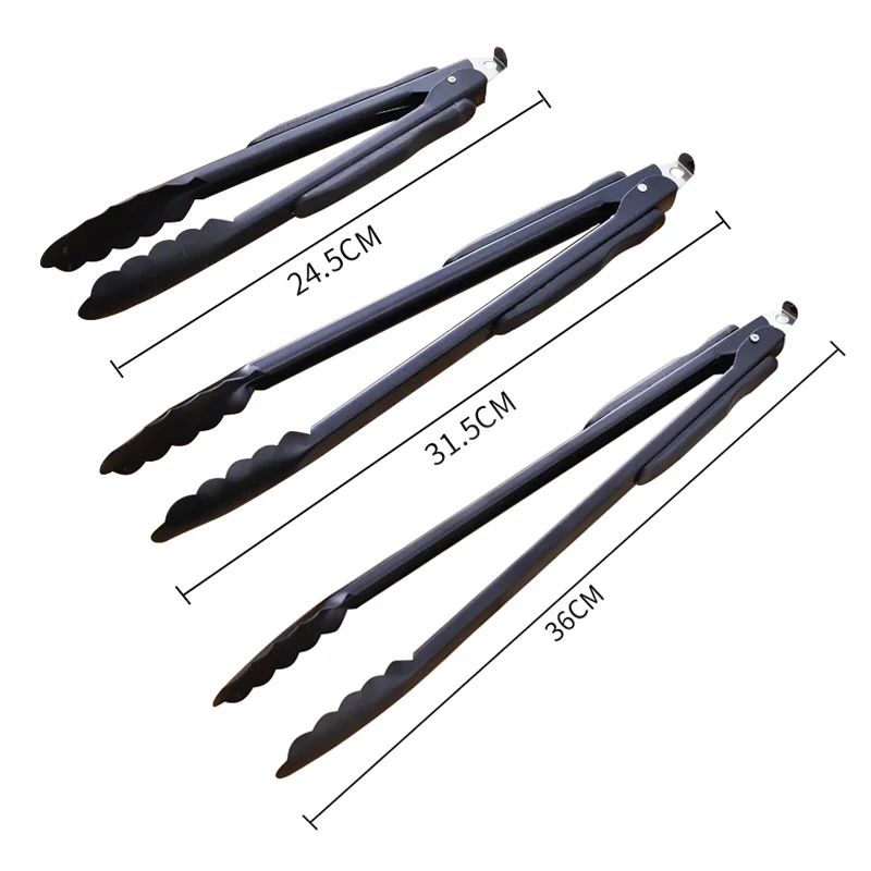 

Silicone BBQ Grilling Tong Salad Bread Serving Tong Non-Stick Kitchen Barbecue Grilling Cooking Tong with Joint Lock Food clip