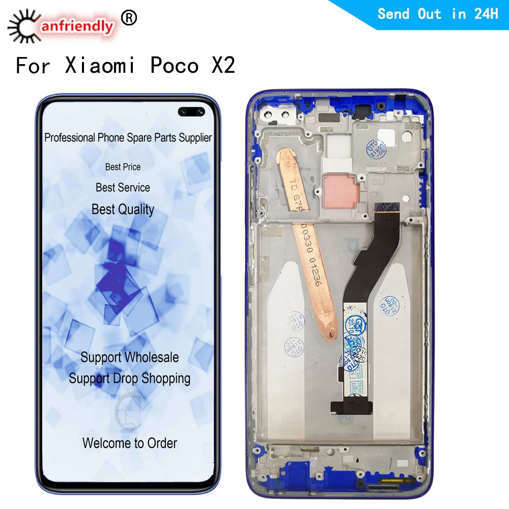 

LCD For Xiaomi Poco X2 MZB9011IN MZB9012IN MZB9013IN MZB8741IN Lcd Display Touch Panel Screen Digitizer With Frame Assembly