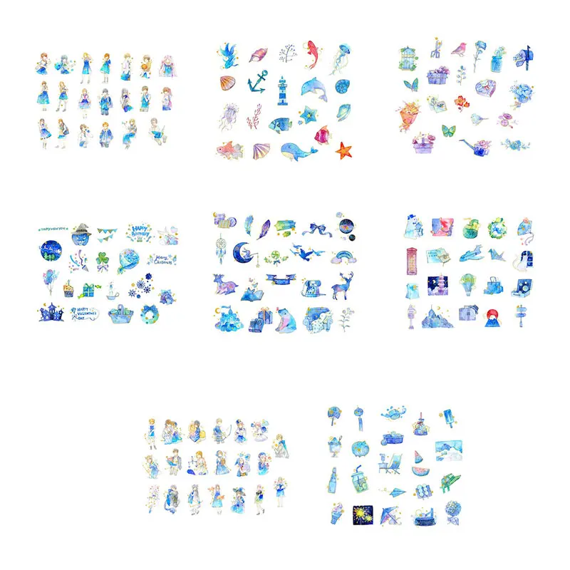 40 шт./пакет звёздное небо океан золочение бумажные наклейки миньонов Детская diy