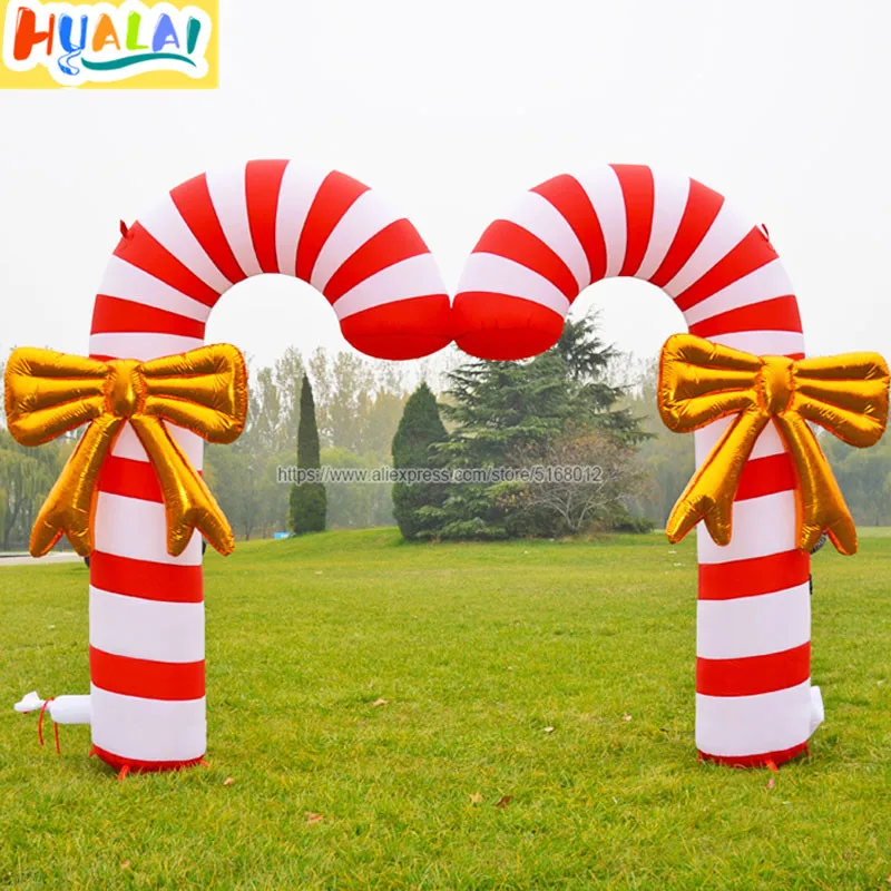 Гигантская Рождественская надувная АРКА трость Арка с воздуходувкой для