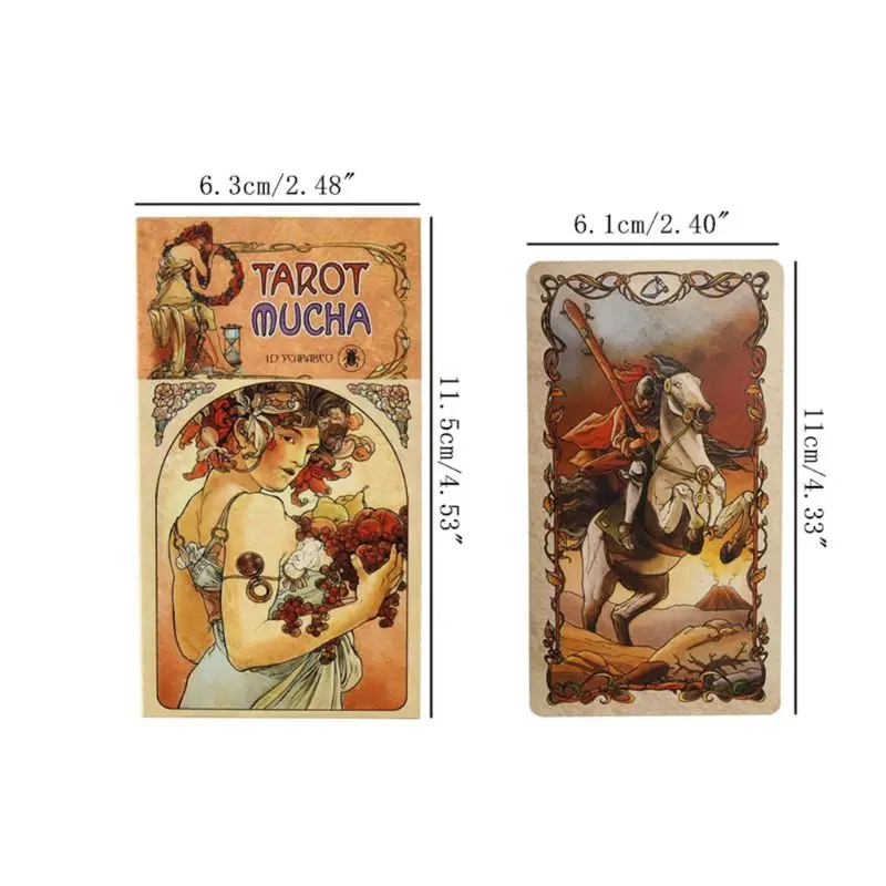 

78pcs English Tarots Mucha Cards Deck Fate Divination Oracle Card Funny Family Board Game Party Game Playing Card Dropshipping