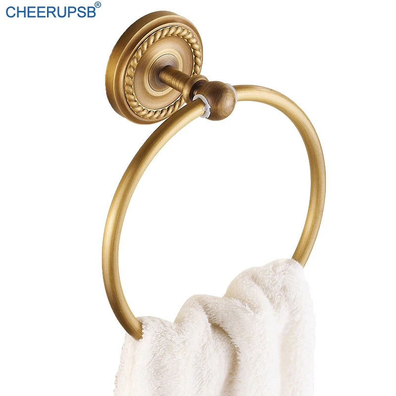 Винтажный держатель для полотенец в ванную комнату круглое Золотое кольцо