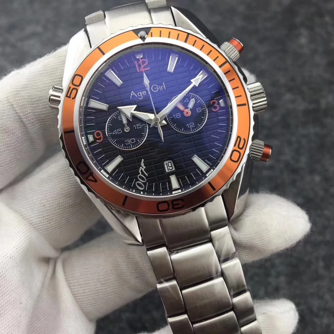 

Classic New Men Chronograph Japan Quartz OS 20 Master 300m Watches VK Sport Date Chronometer Time 007 Wristwatches AAA+