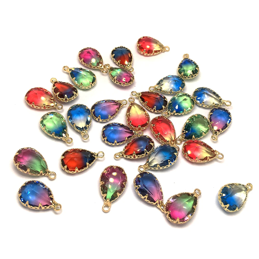 Натуральная уникальная красочная каменная водяная подвеска в форме капли