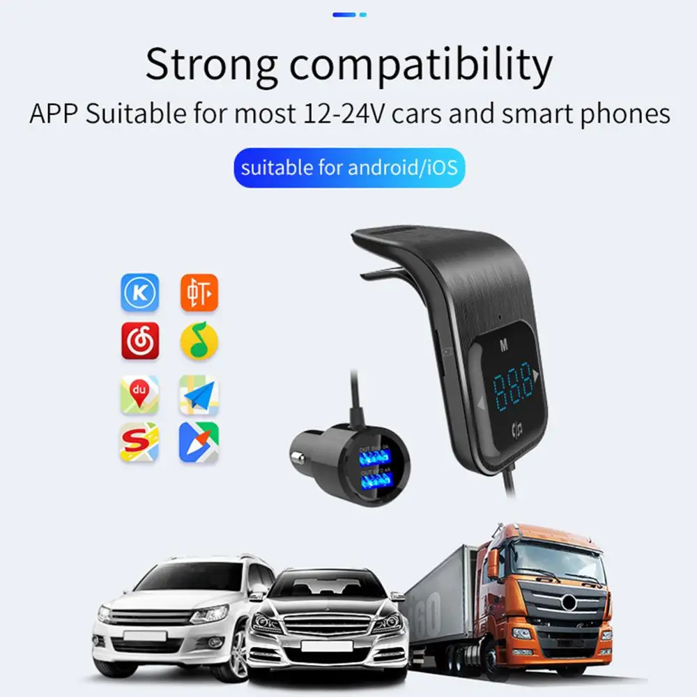 Модный FM-трансмиттер беспроводной Bluetooth Автомобильный MP3-плеер радио AUX mp3-плеер