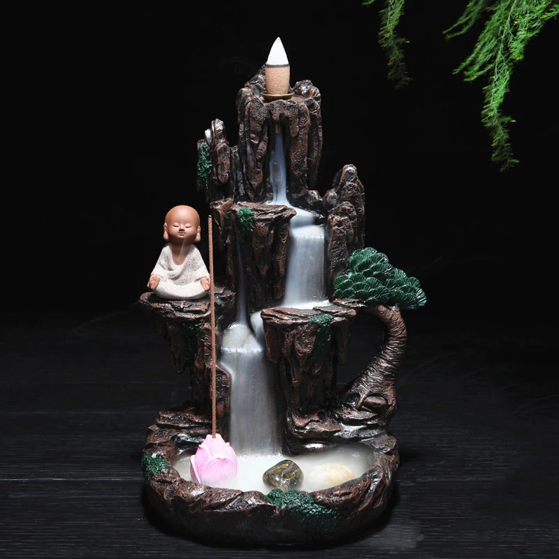 

Backflow Incense Burner Indoor Modern Living Room Scented Candles Incense Burner Zen Fountain Porta Incenso Waterfall Fountain