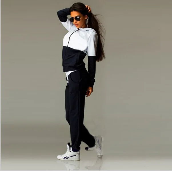 

Patchwork 2020 New Design Fashion Hot Sale Suit Set Women Tracksuit Two-piece Style Outfit Sweatshirt Sport Wear