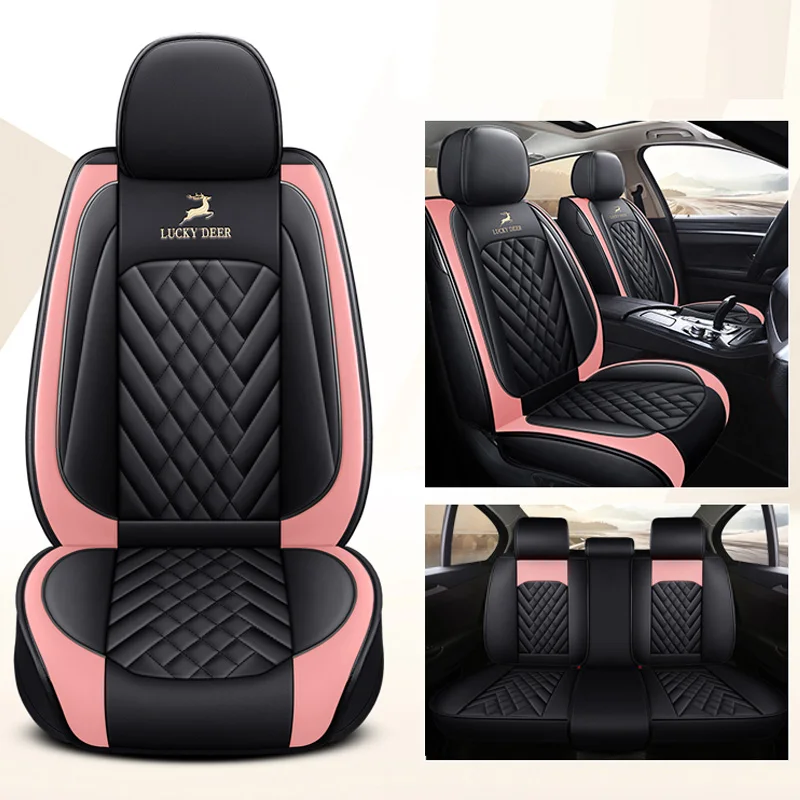

Car Seat Cover Front/Rear Vehicle Cushion Not Moves Universal Pu Leather Black/Red Non-Slide For Toyota Corolla M5 X45