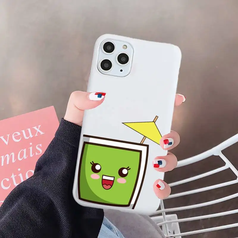 

cartoon Coffee Wine Cup Simplicity cute Phone Case Candy Color for iPhone 6 7 8 11 12 s mini pro X XS XR MAX Plus