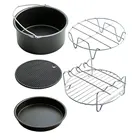 Аксессуары для пневматической сковороды, 5 шт., кухонные аксессуары, фритюрница, кухонная посуда для выпечки, корзина для выпечки, сковорода для пиццы, гриль, горшок, стойка, инструменты