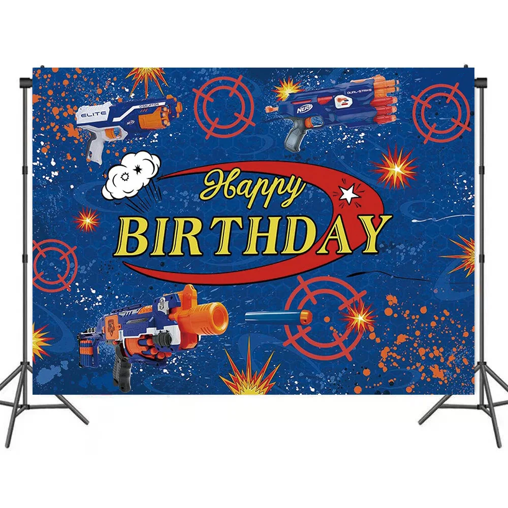 

Фон для фотосъемки с изображением игрушечного пистолета синего мальчика фоны декорации дома для детей день рождения Вечеринка семейный ре...
