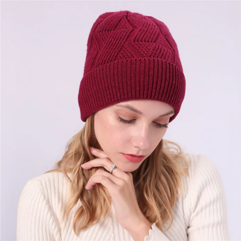 NUZADA брендовые зимние вязанные шапочки Skullies шапочки шапки s мужские женские шерстяные плюс бархатные со стразами шапка с наушниками уличные лыжные теплые шапки