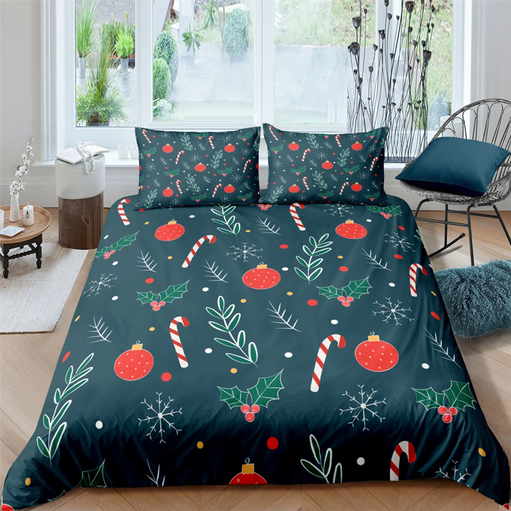 

Xmas Christmas Bedding Set 3D Deer Printed Microfiber Queen King Duvet Cover with Pillow sham Bedding Sets Cartoon Home Textiles