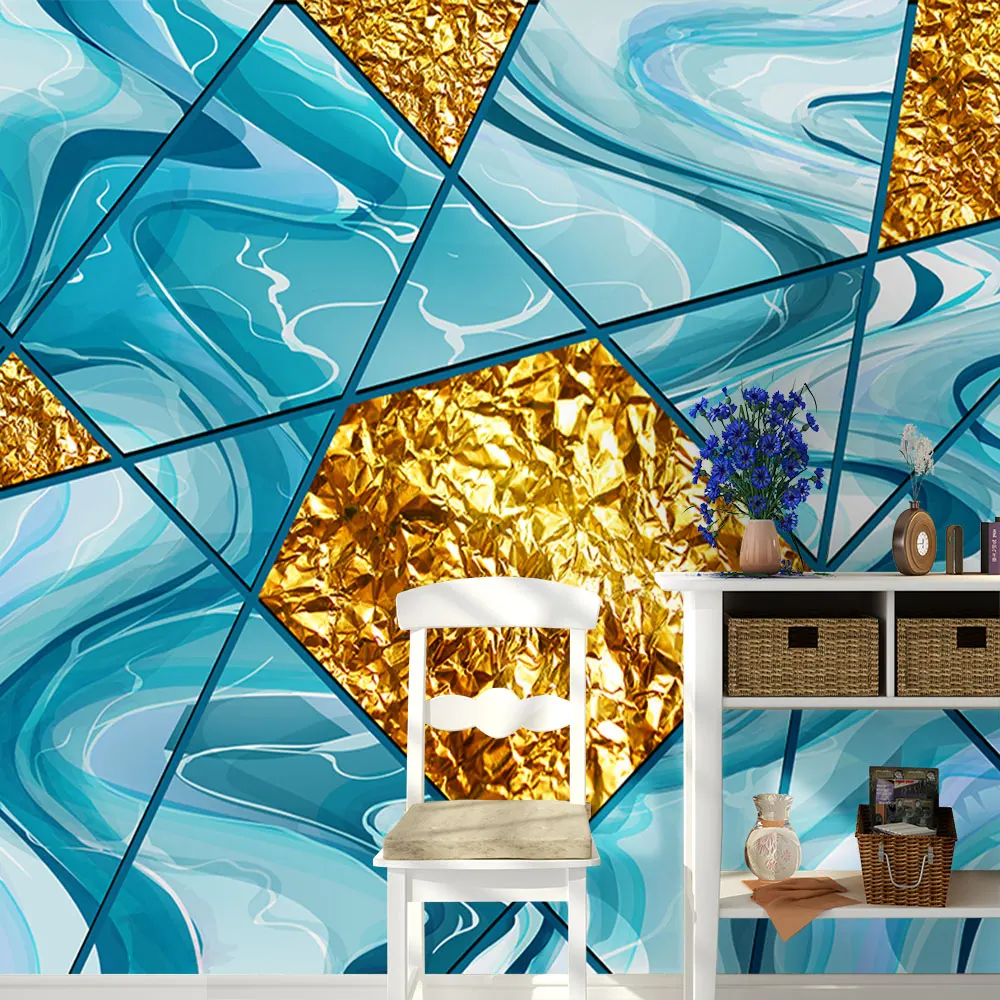 Украшение текстильные обои современный свет роскошный синий океан