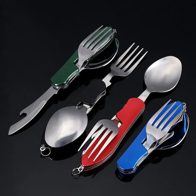 Многофункциональная уличная посуда нож вилка ложка складные наборы из