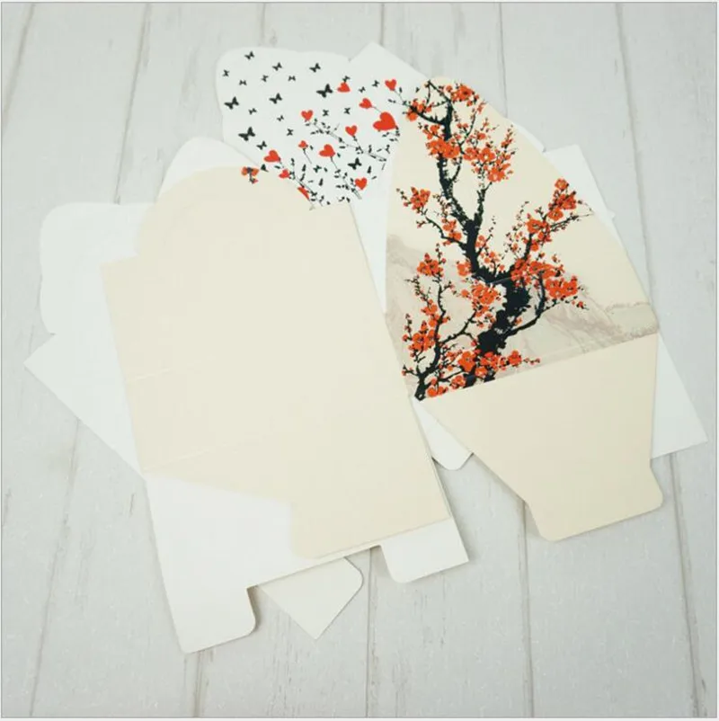 Floral Print 4 Slot Insert cake boxes print bakery packaging with handle mooncake box inserts 50PCS |