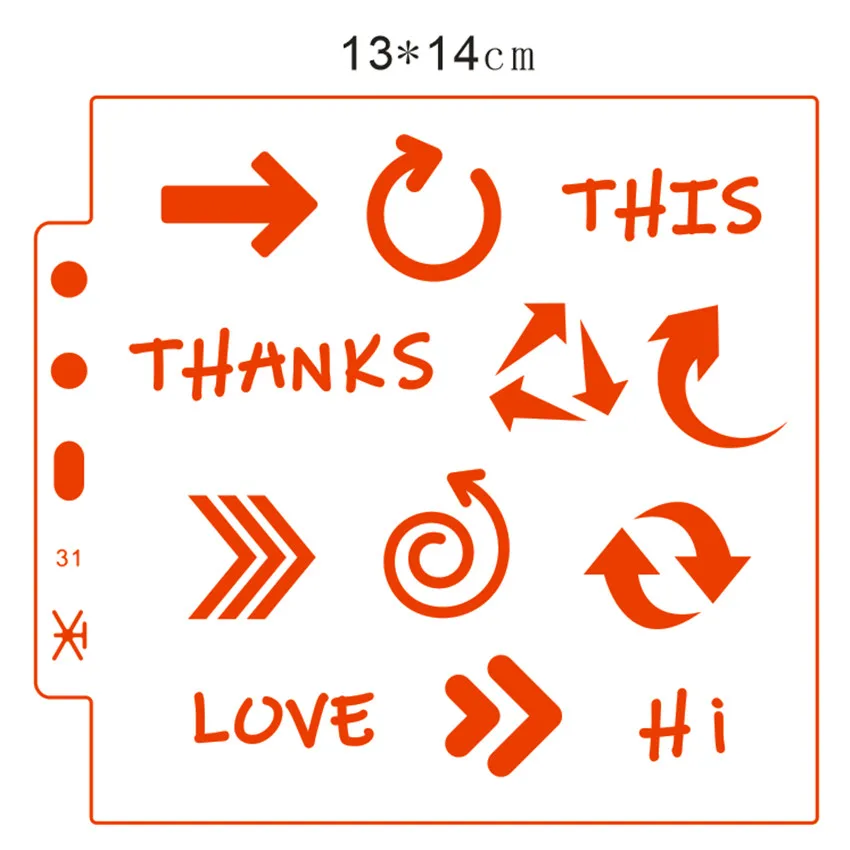 14 1*13 стрелы знак трафареты крышка шаблон спрей Пластиковая форма Щит DIY торт