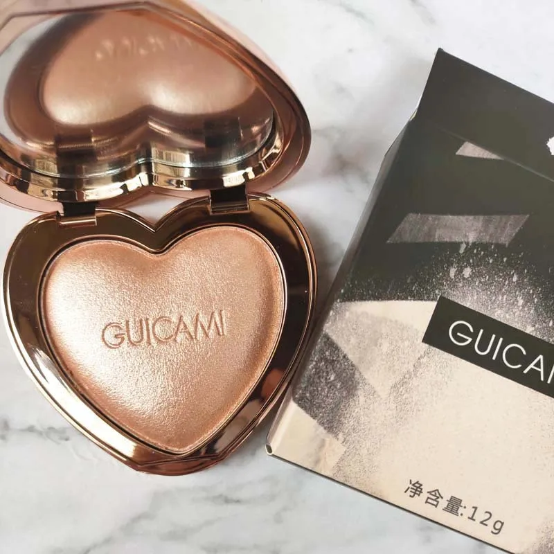 Профессиональный Хайлайтер для лица Пудра в форме сердца бронзатор палитра