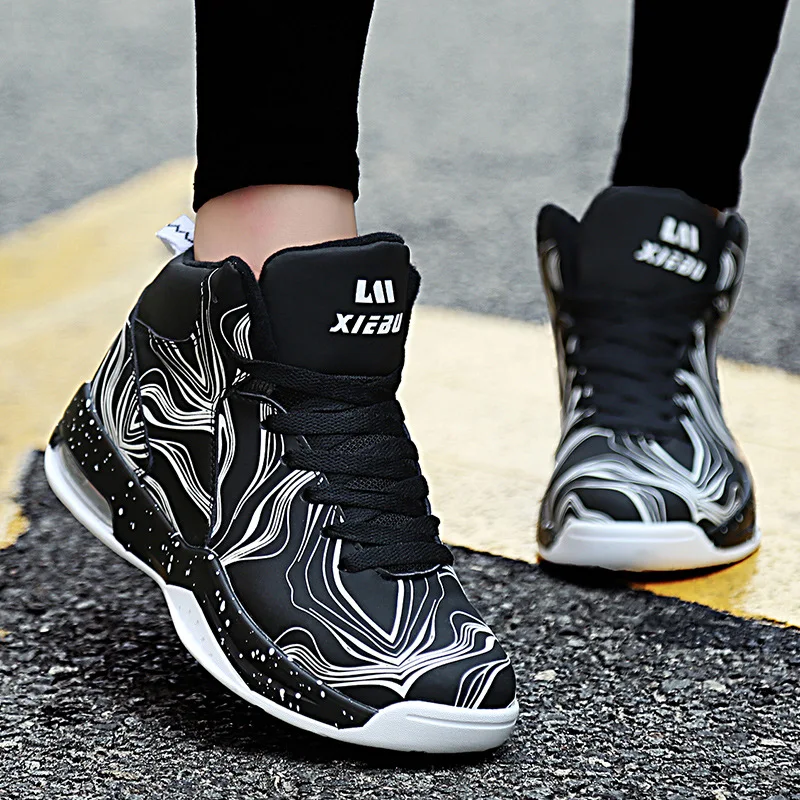 Jordan shoes high help couple night light basketball shoes shock-absorbing anti-slip wear-resistant combat boots sneakers