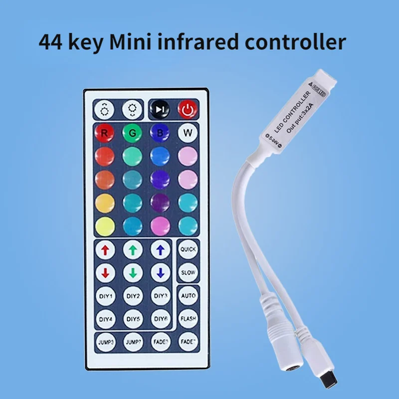 

24key/44key ir mini remote rgb led controller DC Wireless For 5050 3528 2835 LED Strip light tape lamp 12V 24V Infrared