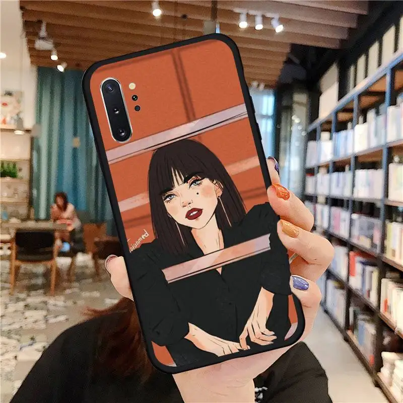 

Kawaii Japanese Anime illustration Girl Phone Cases For Samsung A50 A51 A71 A20E A20S S10 S20 S21 S30 Plus ultra 5G M11