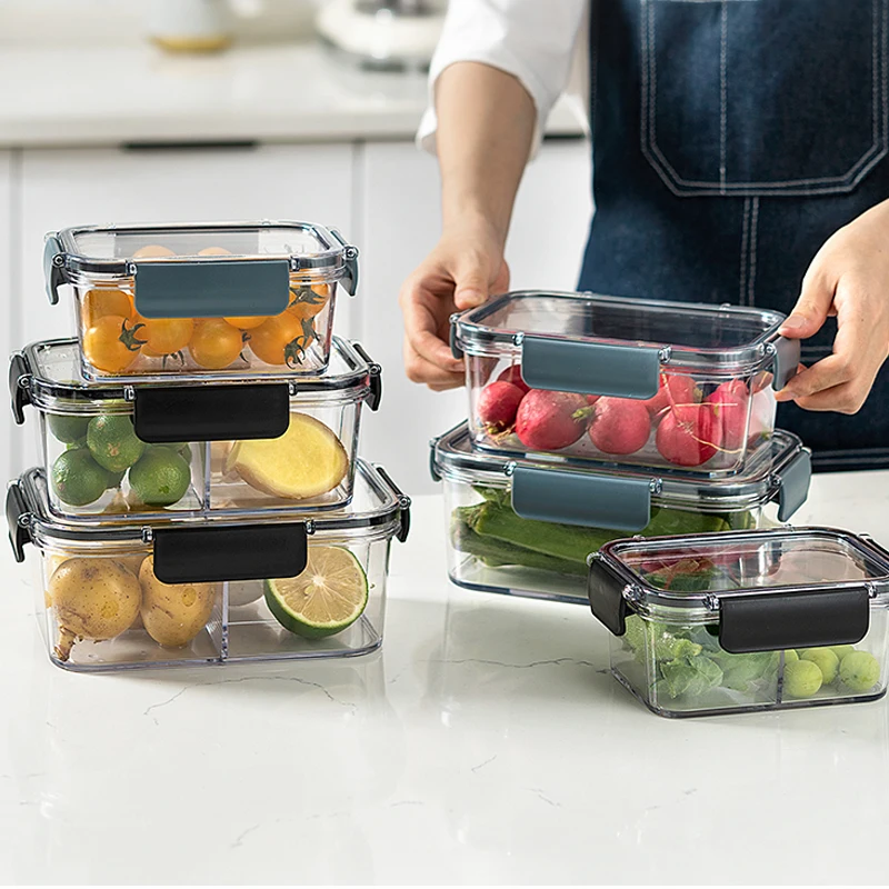 

Sealed Food Storage Container Box For Fruit Food Transparent kitchen storage Containers Lunch Box