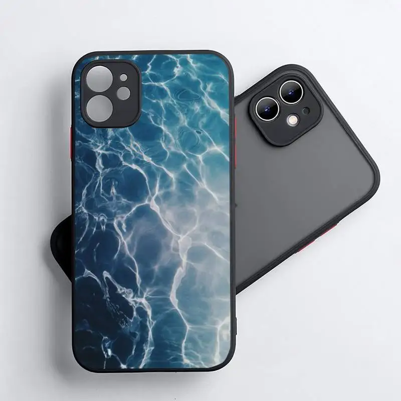 

wave Pretty shimmering Phone Case Matte Transparent for iPhone 7 8 11 12 s mini pro X XS XR MAX Plus coque