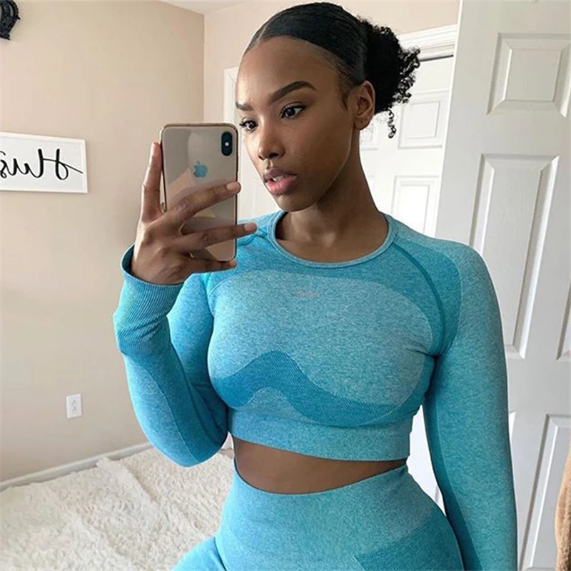 Комплект Спортивный Женский бесшовный цвет в ассортименте S M L XL XXL 2 шт/комплект |