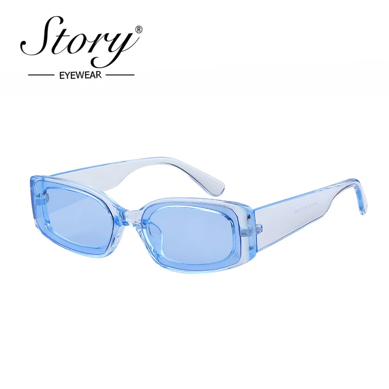 Женские/мужские солнцезащитные очки в прямоугольной оправе из поликарбоната