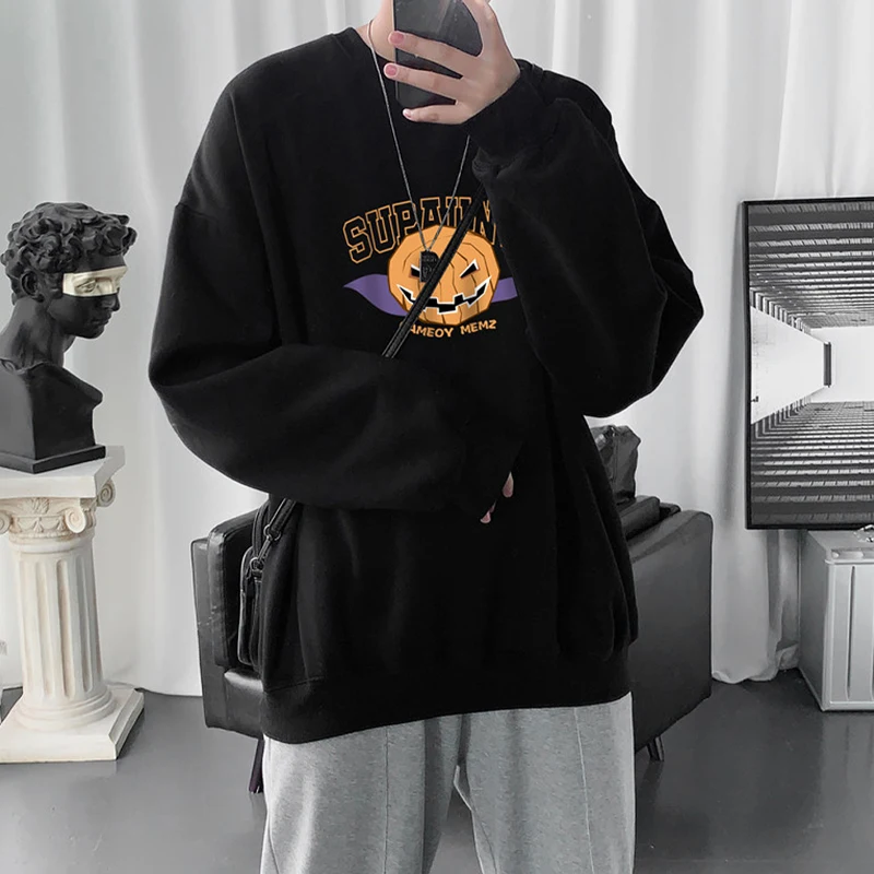 

Winter Clothes Pumpkin Hoodies Halloween Sweater Crewneck Sweatshirt Couple Loose Classical Festival Women Sweetshirts 2021