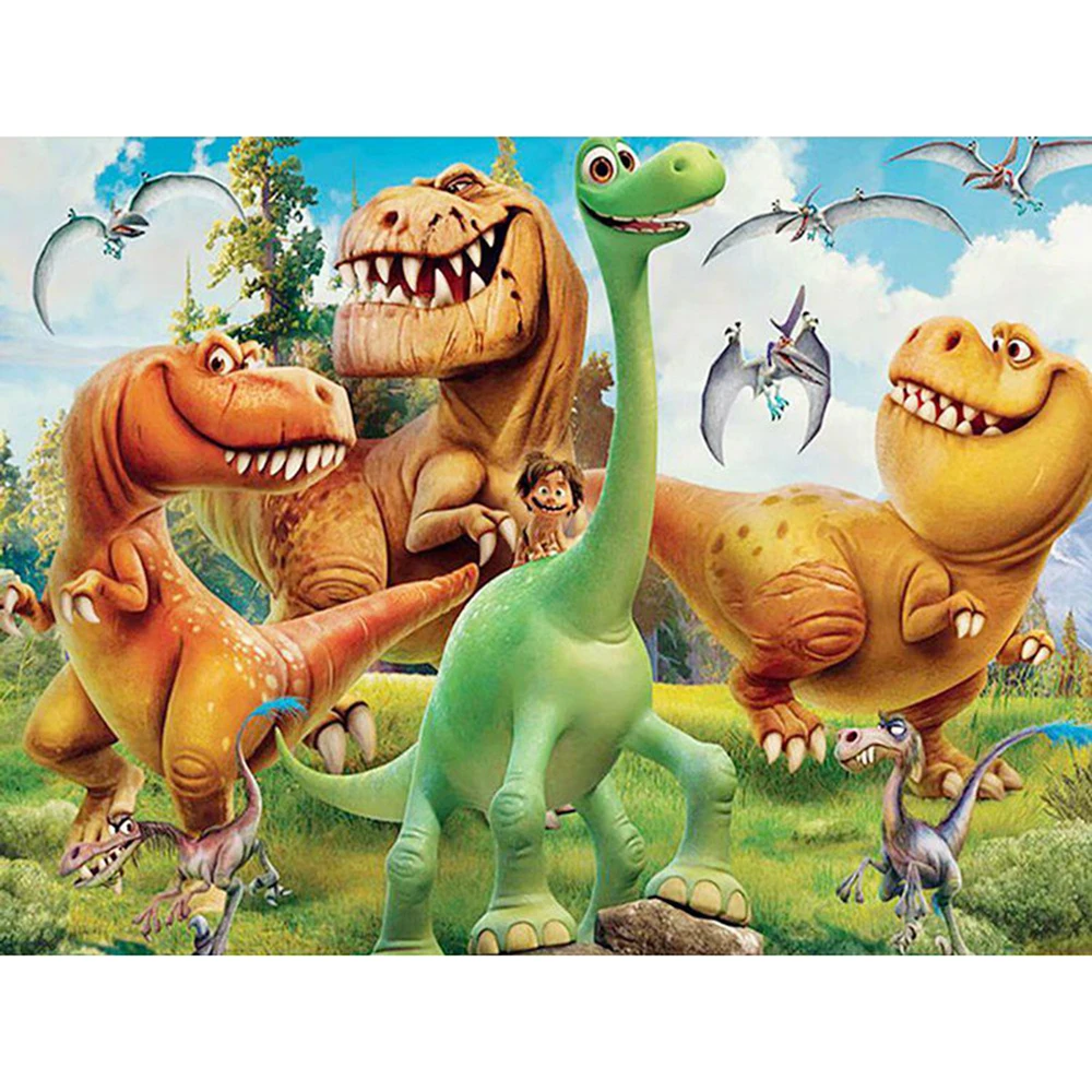 

DIY картина по номерам с изображением динозавра из мультфильма на холсте расписанную кН «сделай сам» для дома украшения