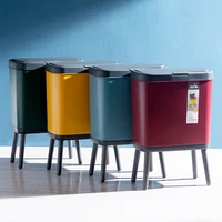 15l trash bin with lid creative dustbin large capacity press style kitchen living office trash can