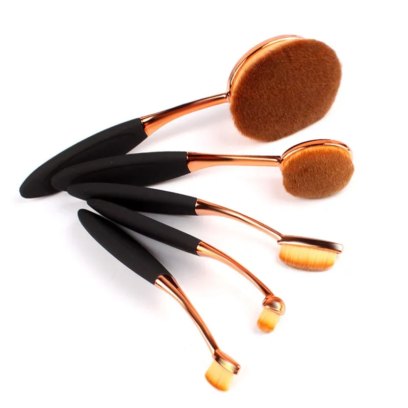 Набор кистей для макияжа 10 шт. цвет черный/золотой овальный кристалл|Аппликатор