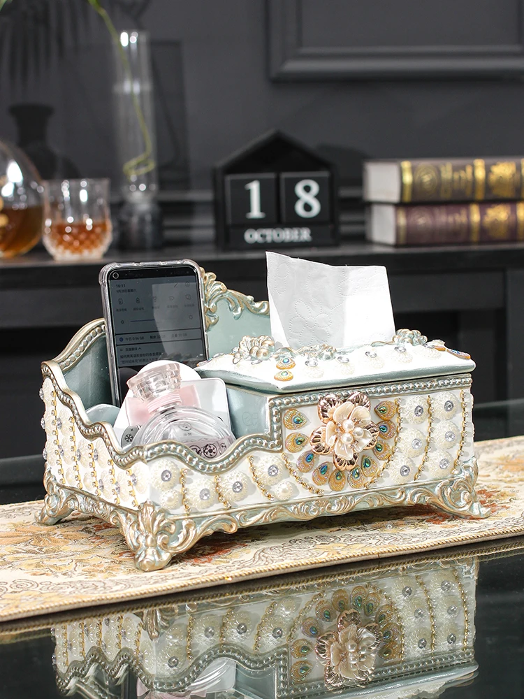 

European Tissue Box Fashion Elegant Household living Room Desktop Towel Napkin Tissue Holder