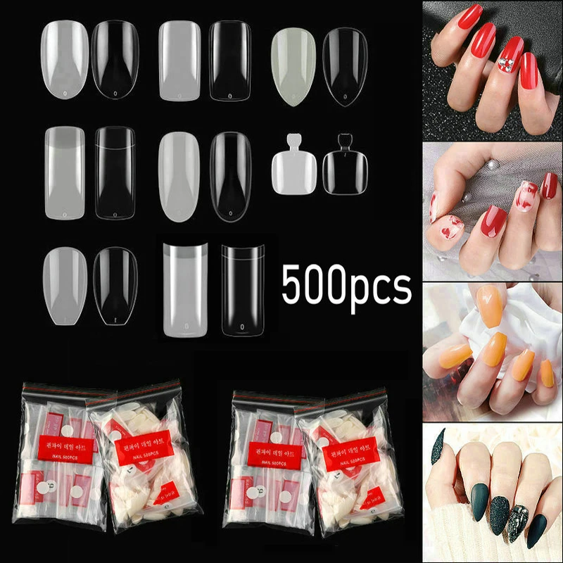 500 шт. искусственные акриловые ногти для французского гроба | Красота и здоровье